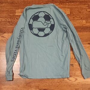Vineyard Vines Men's Teal Soccer Long Sleeve Tee